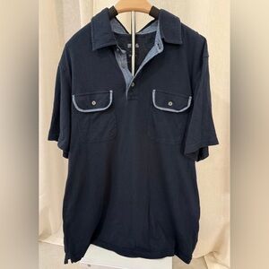 Michael Kors (MK) Men's Blue Two-Pocket Polo Shirt - Size Large
